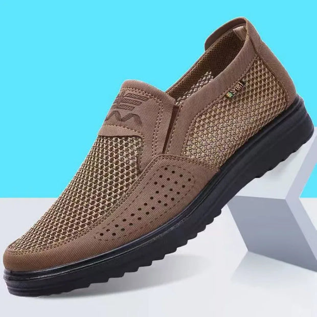 Przewiewne męskie skórzane loafersy Men Shoes Warschau Fashion Brązowy 39