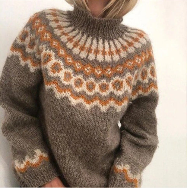 Linnea - Stylowy sweter na jesień i zimę Sweater Warschau Fashion Khaki S