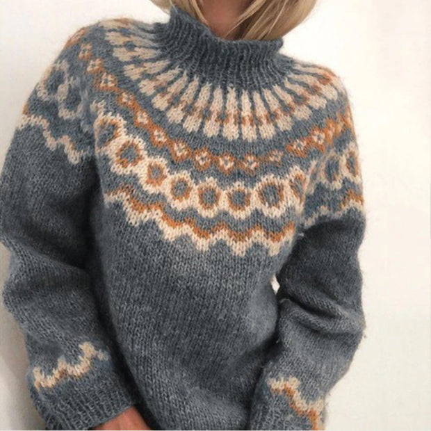 Linnea - Stylowy sweter na jesień i zimę Sweater Warschau Fashion Szary S