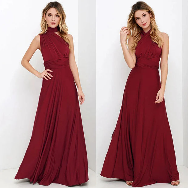 Katarinna - ElastaWrap Sukienka z Elastycznym Paskiem Dress Warschau Fashion Bordowy Xs