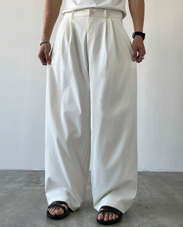 Biała Lniana Palma Spodnie Linata Pants Warschau Fashion