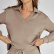 Eline | Luksusowy Zestaw Odzieży Domowej z Przytulnymi Spodniami i Dekoltem w Serek Loungewear Set Warschau Fashion