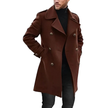 Męski Ciepły Długi Płaszcz Trench na Zimę Men Coat Warschau Fashion Brązowy S