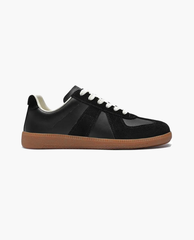 Renzo Skórzane Buty Sportowe Sneakers Warschau Fashion Czarny Eu 38 / us 5 / uk 4