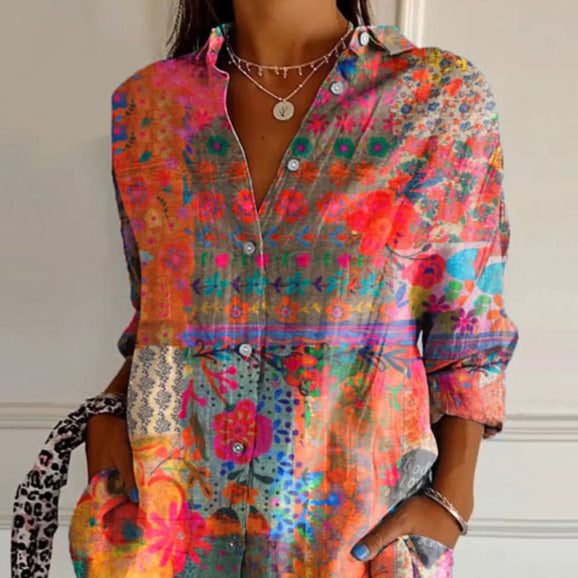 Anna - Stylowa bluzka w kwiaty Sweater Warschau Fashion