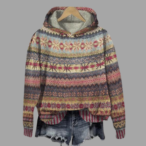 Aafke | Kobiecy Zimowy Hoodie z Kapturem | Ciepły i Komfortowy Women Hoodie Warschau Fashion Brązowy 2XS