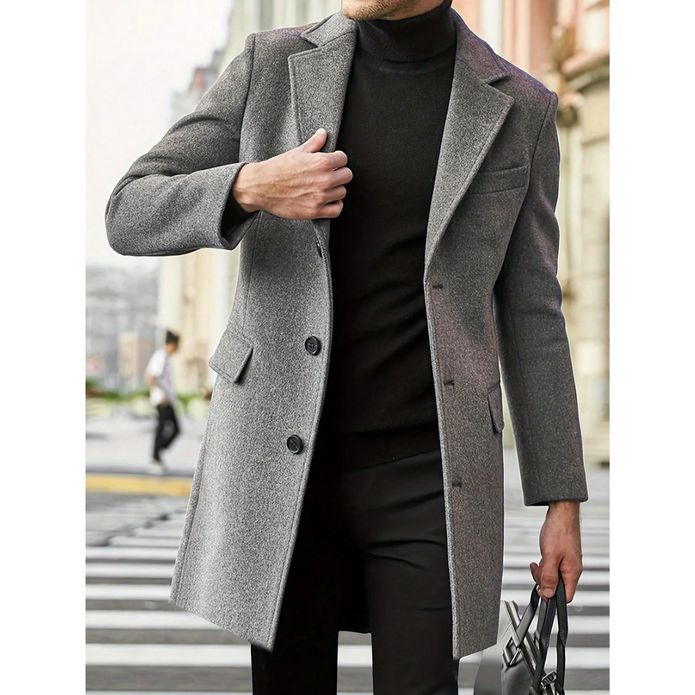 Jorikenit | Męski długi zimowy płaszcz trench Men Coat Warschau Fashion