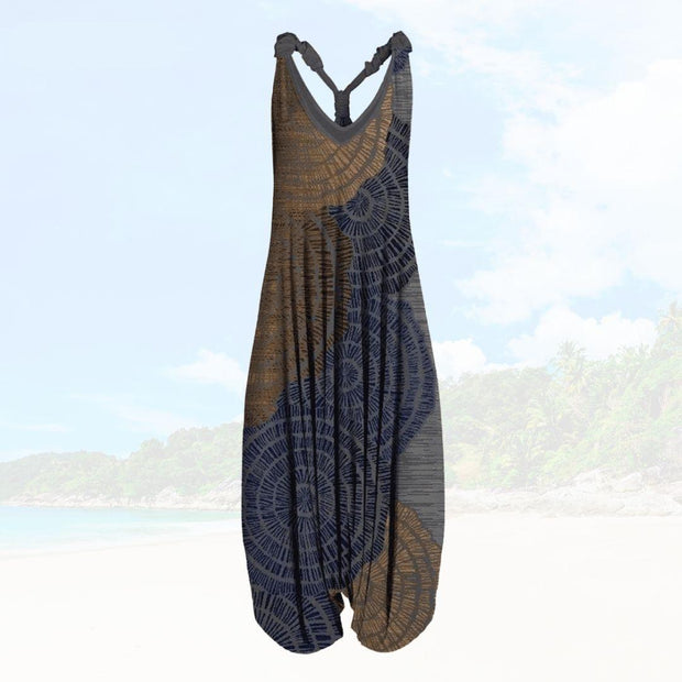 Vivi | Luźny letni kombinezon dla kobiet Women Jumpsuit Warschau Fashion Szary miód S