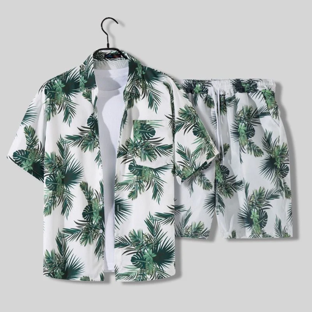 Stylowy męski zestaw w hawajskim klimacie