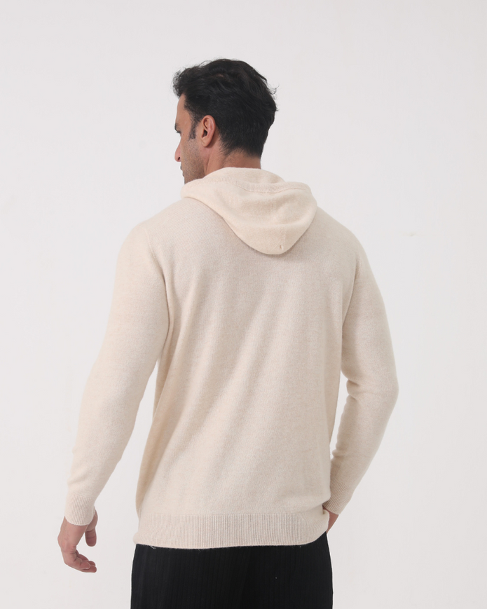 100% Kaszmirowa Hoodie z Kapturem