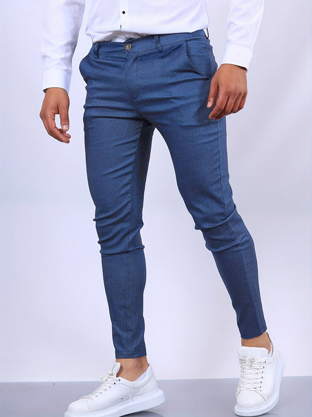 Arne | Męskie Spodnie Eleganciak Slim Fit Chinos Men Warschau Fashion Królewski błękit Xs