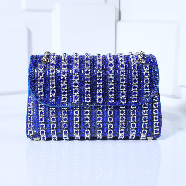 EVELYN | Diamentowa Torebka Kieszeń Necklace Warschau Fashion Niebieski