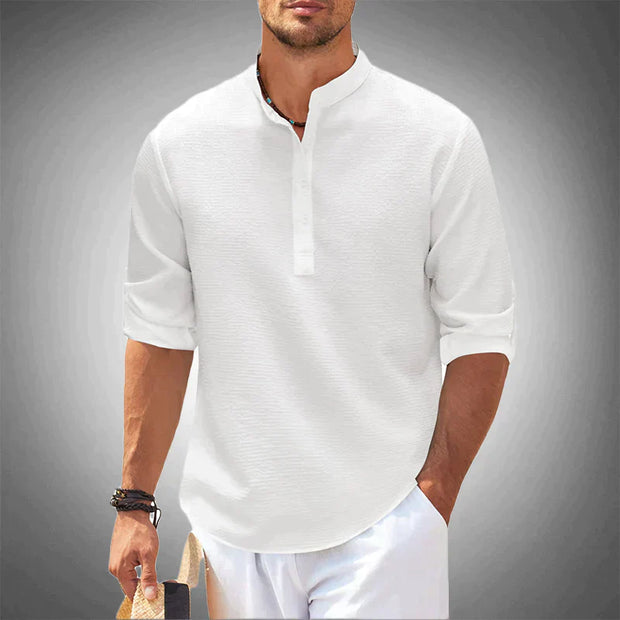 Męska koszula z półguzikami Men Shirt Warschau Fashion Biały S
