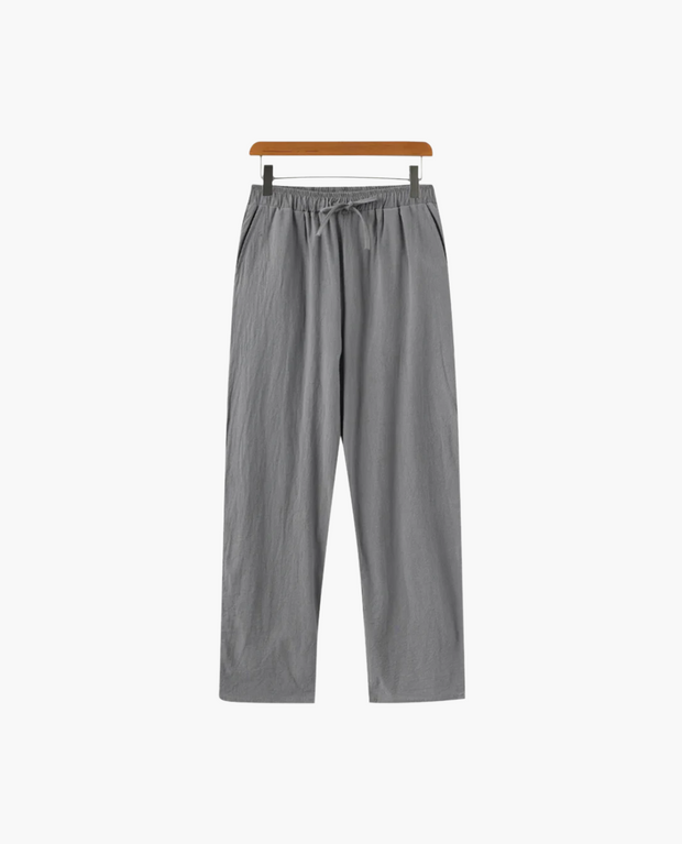 Santorini Lniane Spodnie Linato Pants Warschau Fashion Szary S