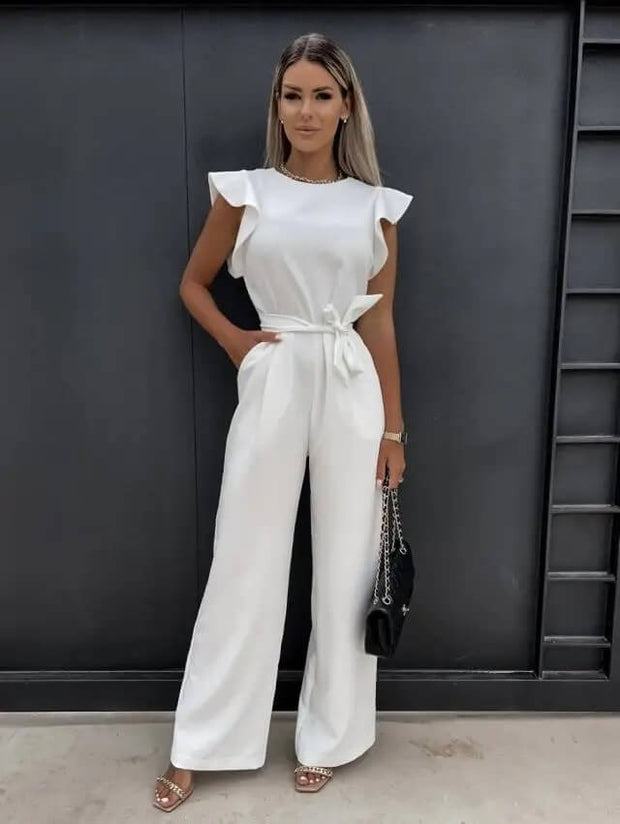 Leanor | Luksusowy i wygodny zestaw GlamFit Jumpsuit Women Warschau Fashion Biały S