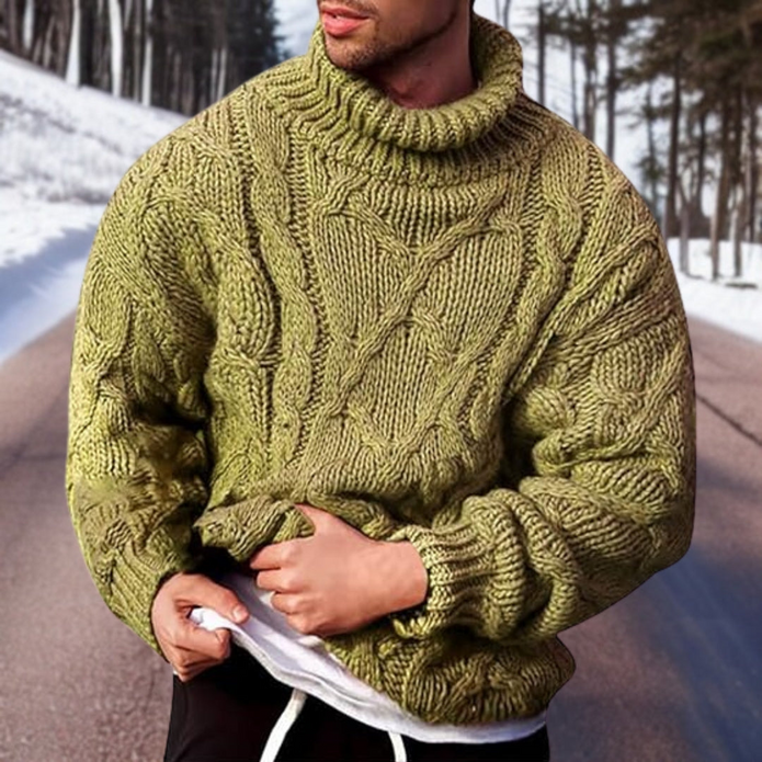Lotharn | Męski wełniany sweter | Ciepły i komfortowy Men Sweaters Warschau Fashion Zielony S