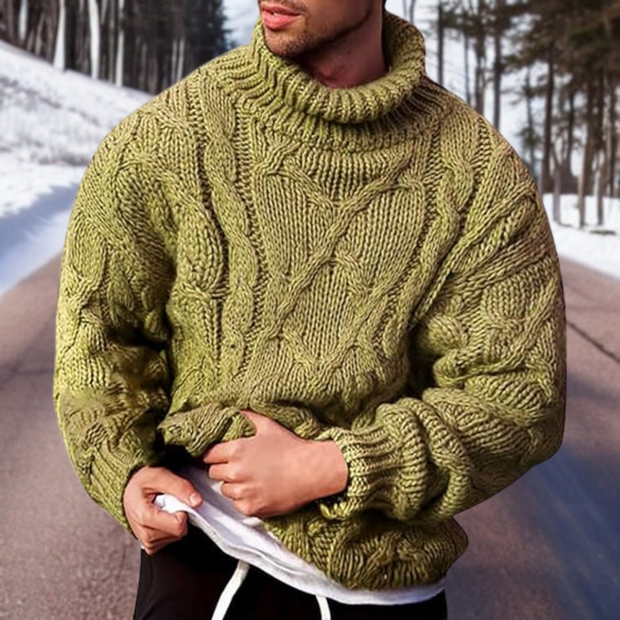 Lotharn | Męski wełniany sweter | Ciepły i komfortowy Men Sweaters Warschau Fashion Zielony S