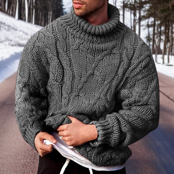 Lotharn | Męski wełniany sweter | Ciepły i komfortowy Men Sweaters Warschau Fashion Szary S