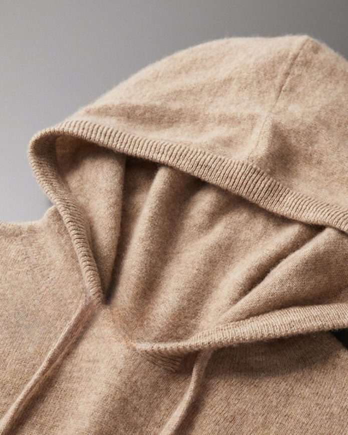 100% Kaszmirowa Hoodie z Kapturem
