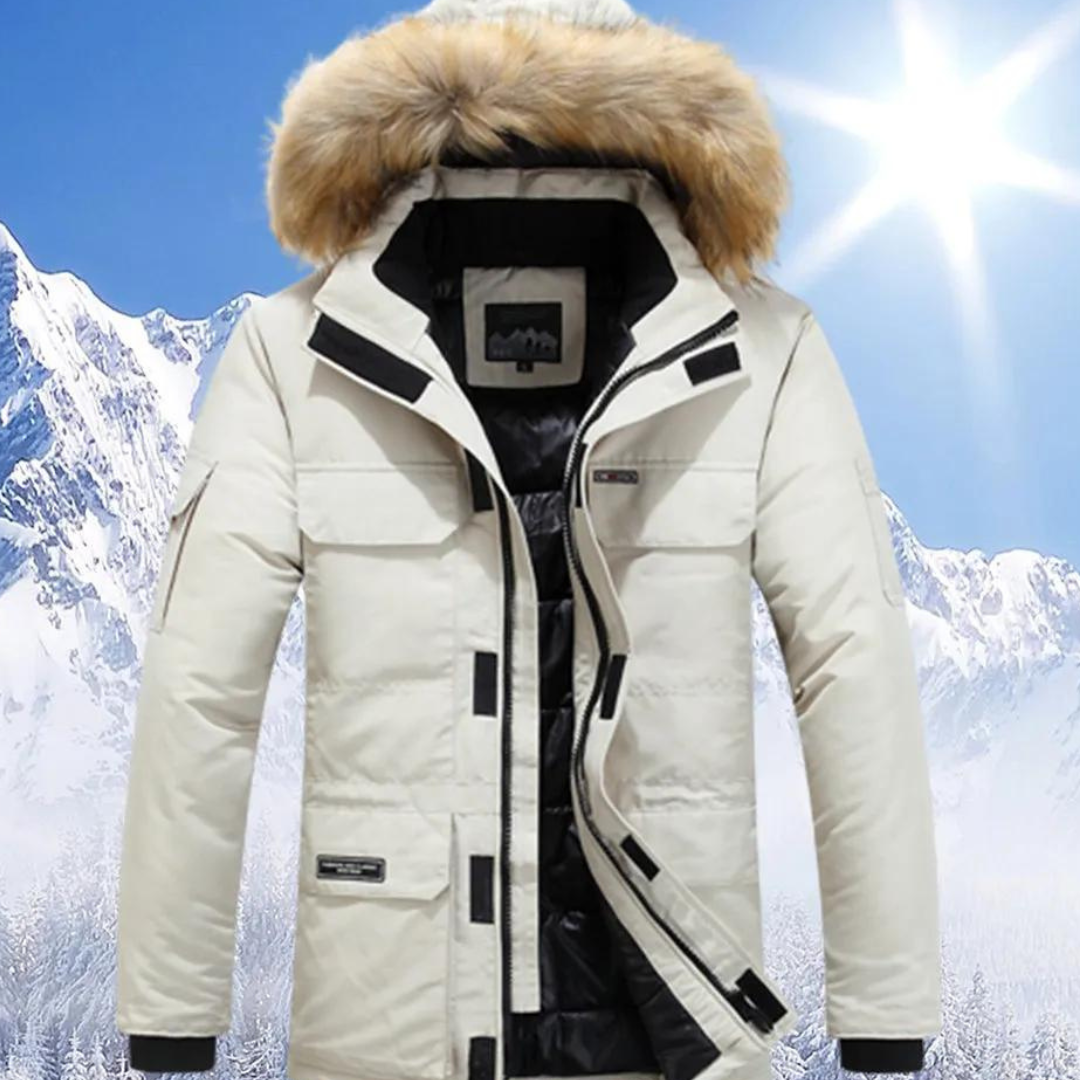 Berndia | Męska Elegancka Zimowa Parka | Ciepła i Stylowa Men Jackets Warschau Fashion Biały S