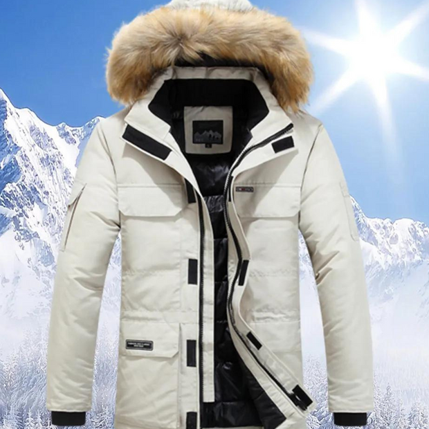 Berndia | Męska Elegancka Zimowa Parka | Ciepła i Stylowa Men Jackets Warschau Fashion Biały S