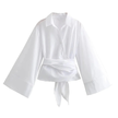 Elegancka Damska Koszula Kimono z Długim Rękawem