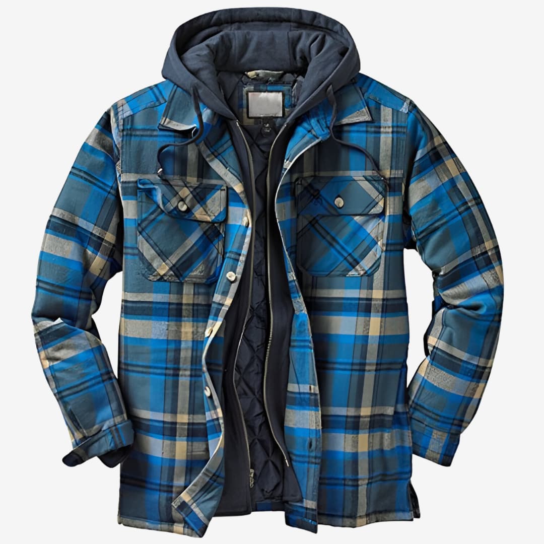 JASPER | Stylowy Płaszcz z Kapturem Jacket Warschau Fashion Niebieski S