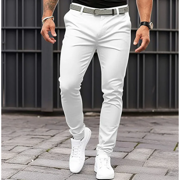 Albert | Eleganckie Spodnie Men Pants Warschau Fashion Biały S