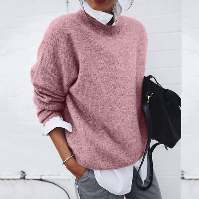 Adelius - Ciepły i przyjemny sweter Sweater Warschau Fashion Jasnoróżowy S