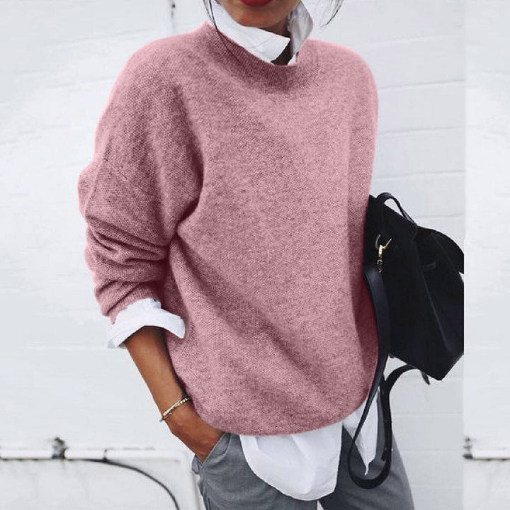 Adelius - Ciepły i przyjemny sweter Sweater Warschau Fashion Jasnoróżowy S