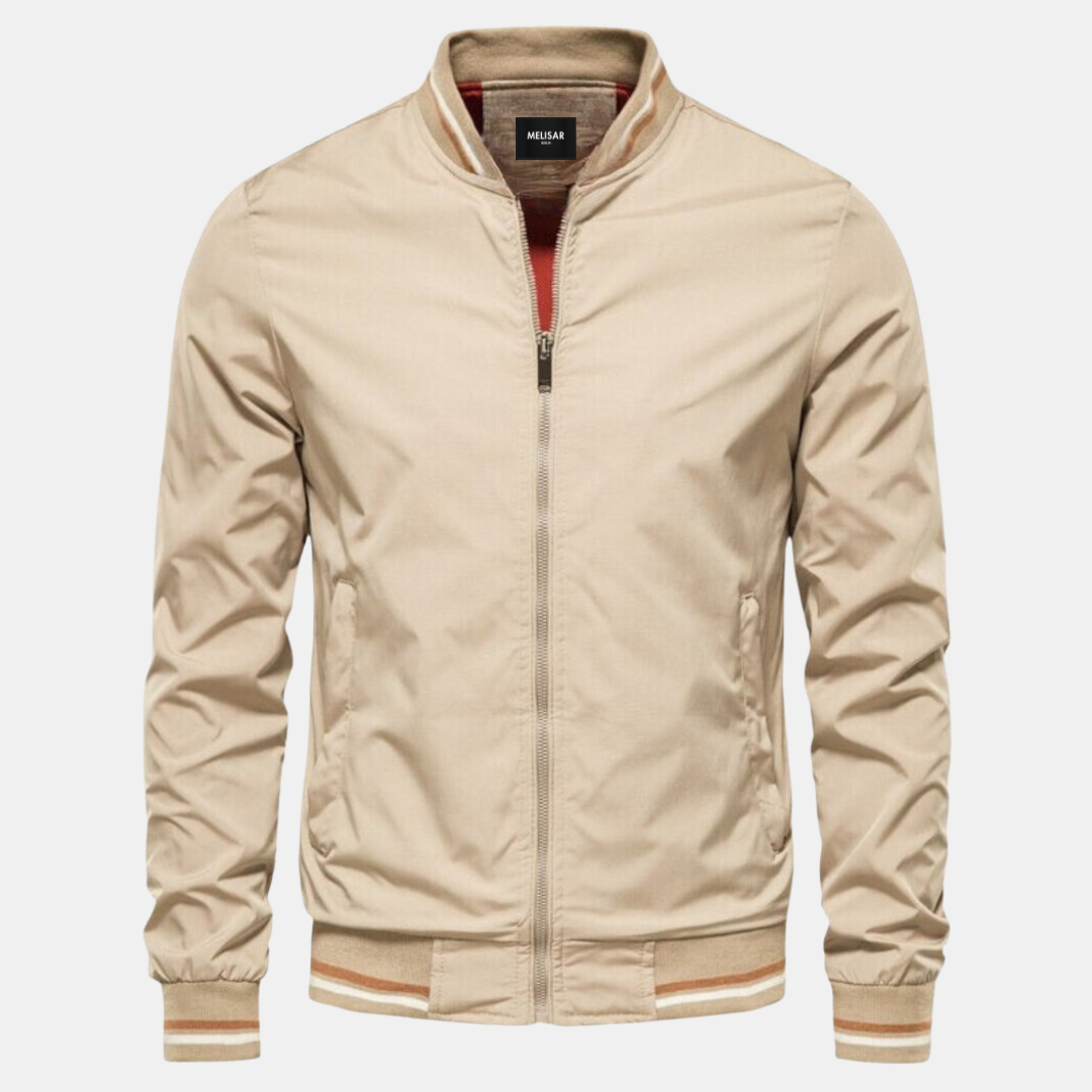 NIVARO - Elegancka Męska Kurtka Bomber Bomber Jackets Warschau Fashion Beżowy S