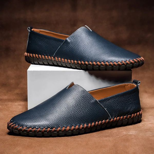 Ręcznie wykonane skórzane loafersy