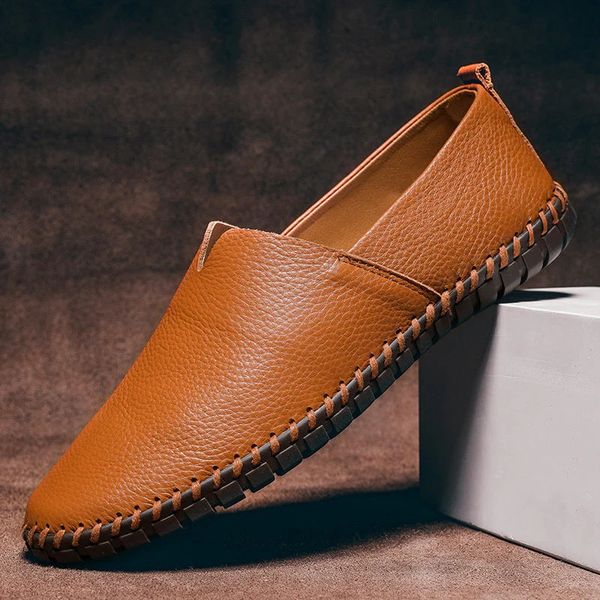 Ręcznie wykonane skórzane loafersy