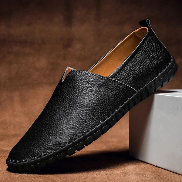 Ręcznie wykonane skórzane loafersy