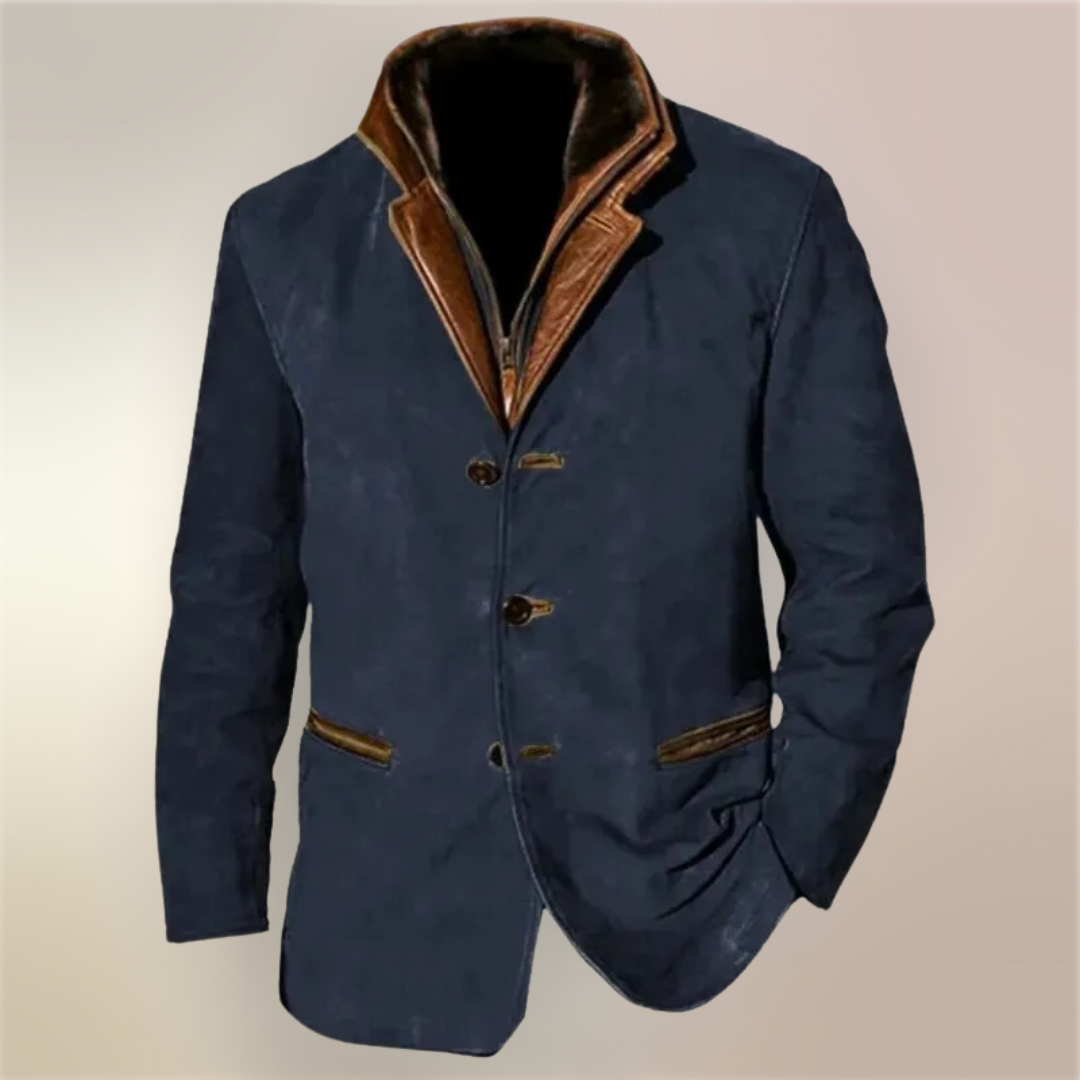 FLORIS | Męska Kurtka w Stylu Retro z Guzikowym Zapięciem Jacket Warschau Fashion