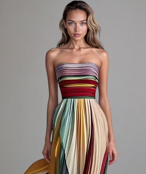Asia | Premium Długa Sukienka Casual Dress Warschau Fashion