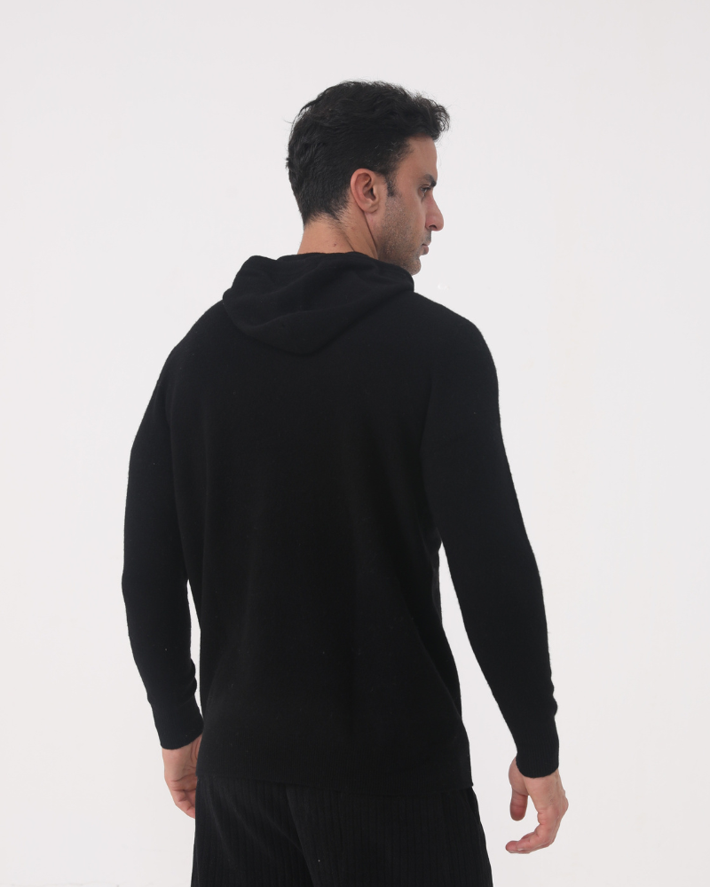 100% Kaszmirowa Hoodie z Kapturem