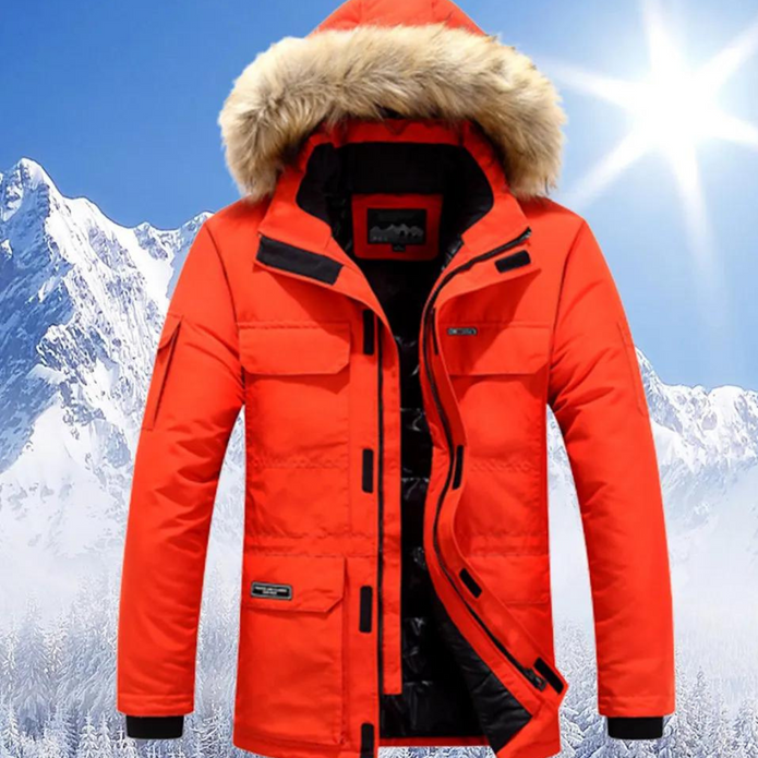 Berndia | Męska Elegancka Zimowa Parka | Ciepła i Stylowa Men Jackets Warschau Fashion Czerwony S