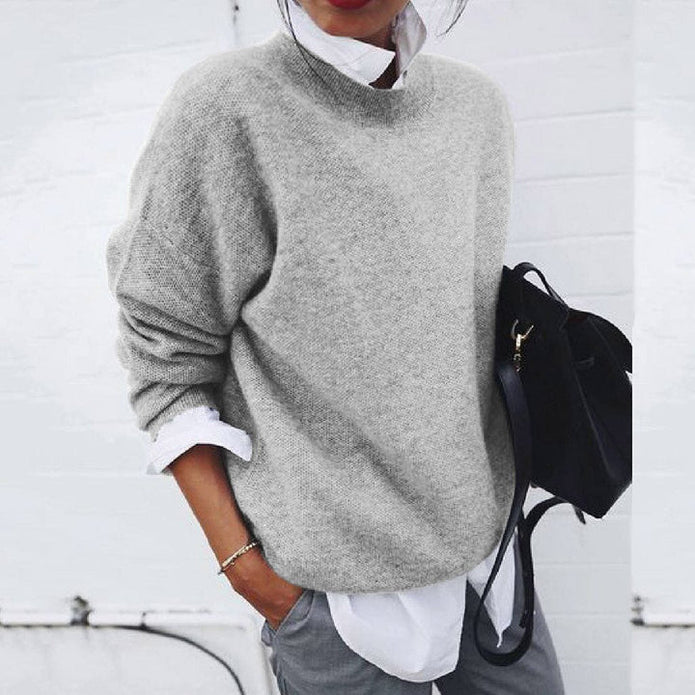 Adelius - Ciepły i przyjemny sweter Sweater Warschau Fashion Szary S