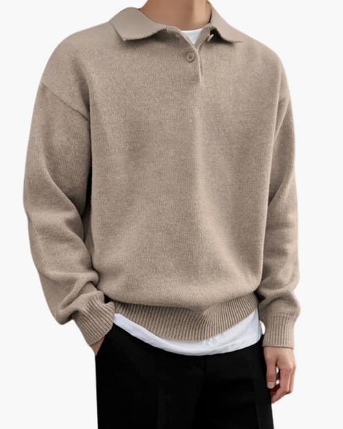 Sweter Wełniany z Półzamkiem
