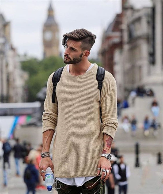 Declan | Elegancki długi sweter męski Men Sweaters Warschau Fashion
