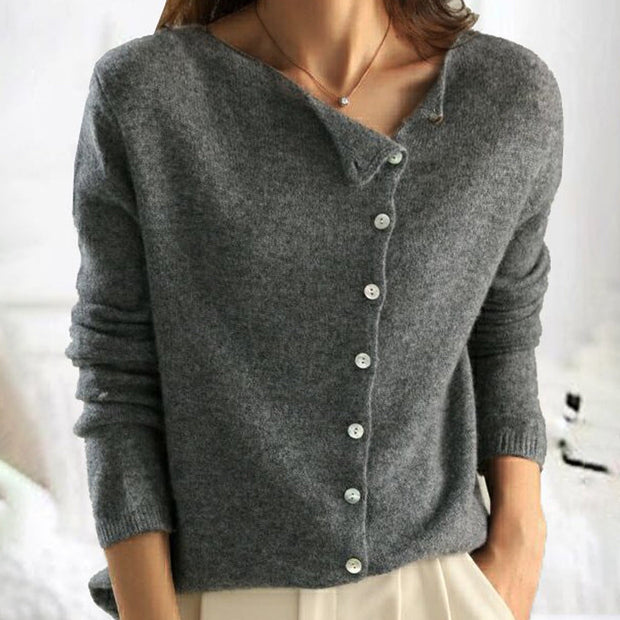 Alfonsa - Stylowy sweter na sezon jesień/zima Sweater Warschau Fashion Szary Rozmiar uniwersalny