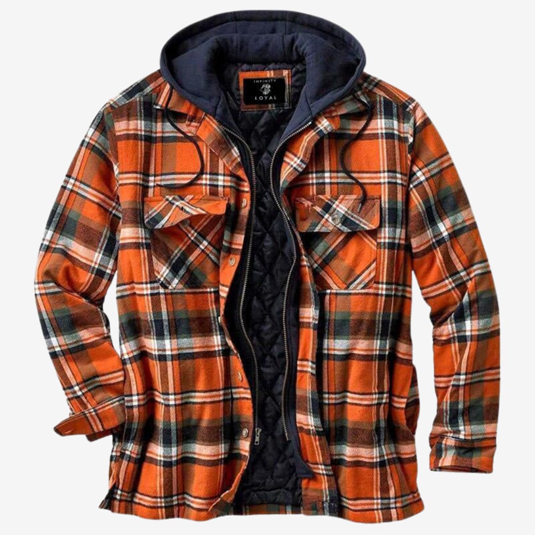 JASPER | Stylowy Płaszcz z Kapturem Jacket Warschau Fashion Pomarańczowy S