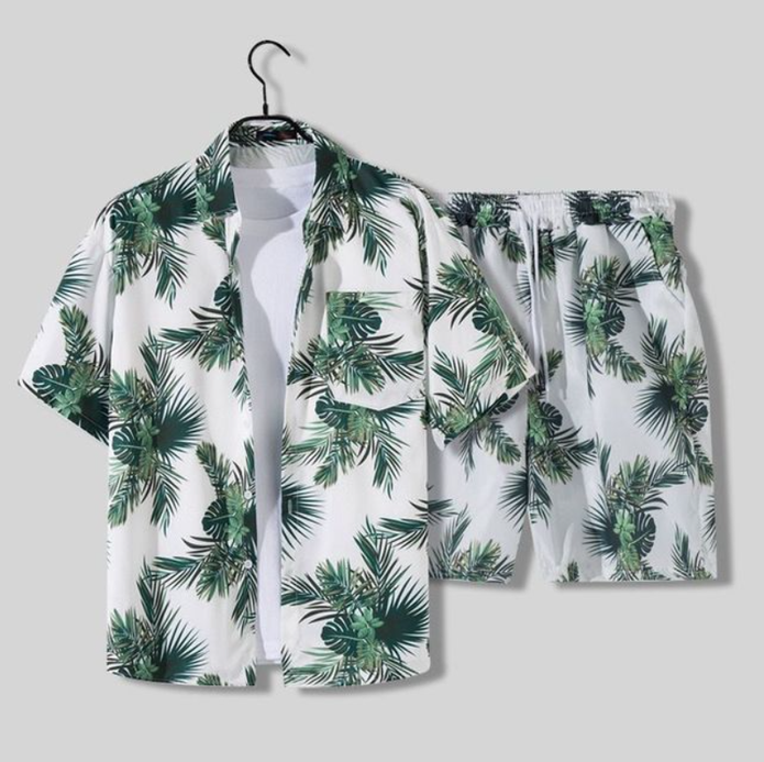 Stylowy męski zestaw w hawajskim klimacie