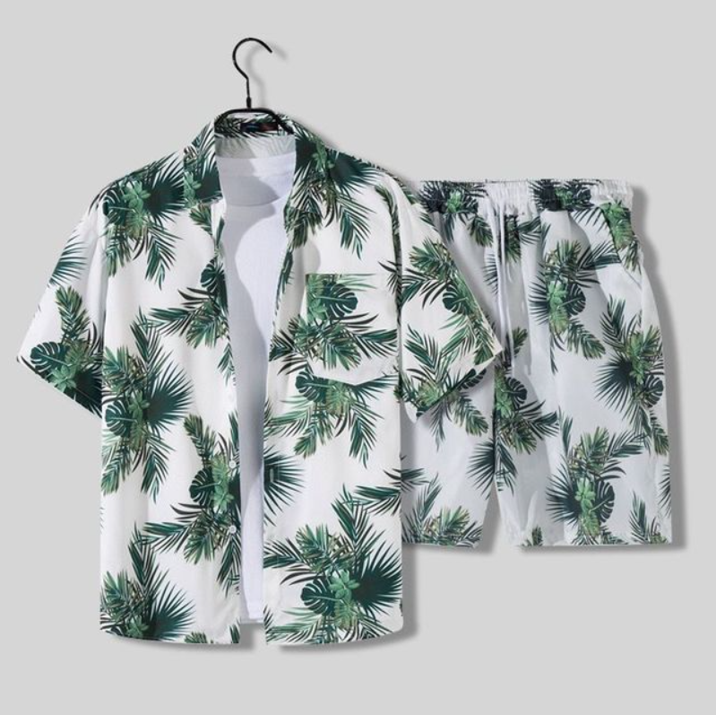 Stylowy męski zestaw w hawajskim klimacie