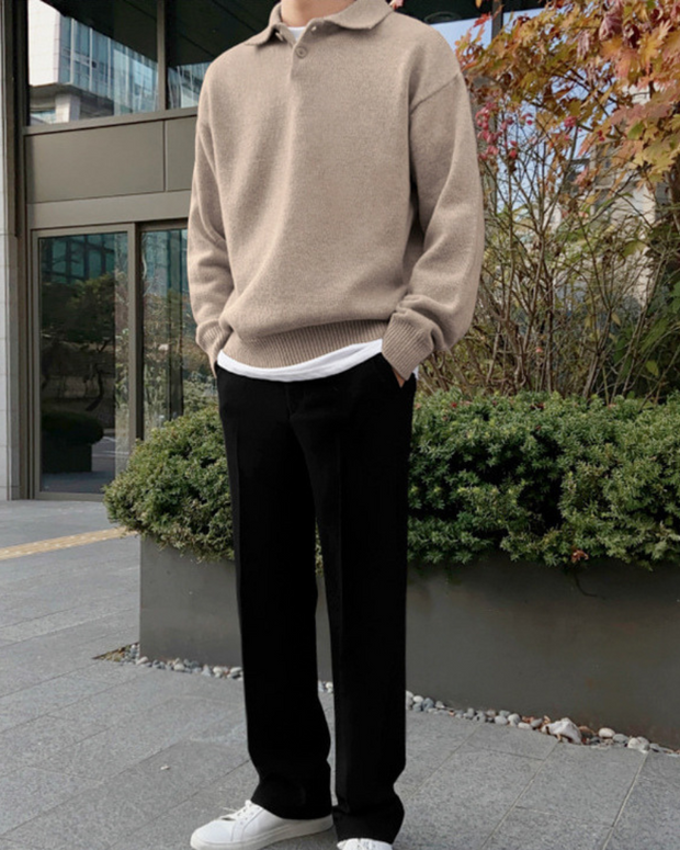 Sweter Wełniany z Półzamkiem 0 Warschau Fashion