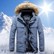 Berndia | Męska Elegancka Zimowa Parka | Ciepła i Stylowa Men Jackets Warschau Fashion Niebieski S