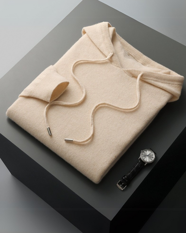 100% Kaszmirowa Hoodie z Kapturem