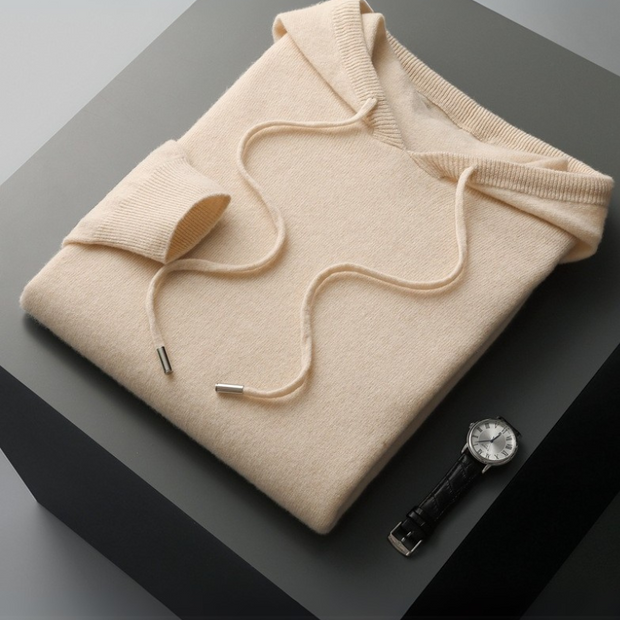 100% Kaszmirowa Hoodie z Kapturem