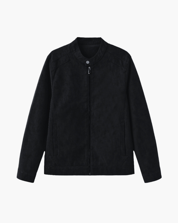 Zamszowa kurtka skórzana Jacket Warschau Fashion Czarny S